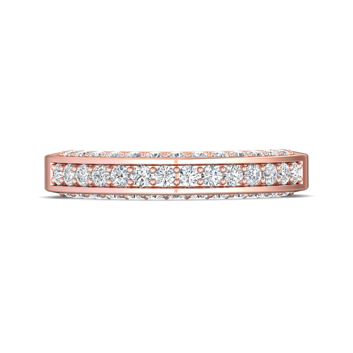 18K Gold Pink Micropave Wedding Band from the Micropave collection - 5159FFCUWB_18KP