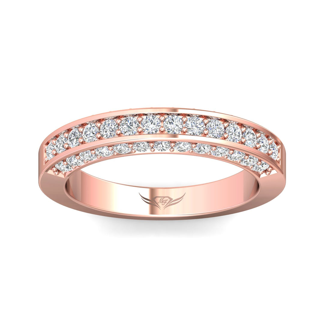 14K Gold Pink Micropave Wedding Band from the Micropave collection - 5159FFCUWB_14KP