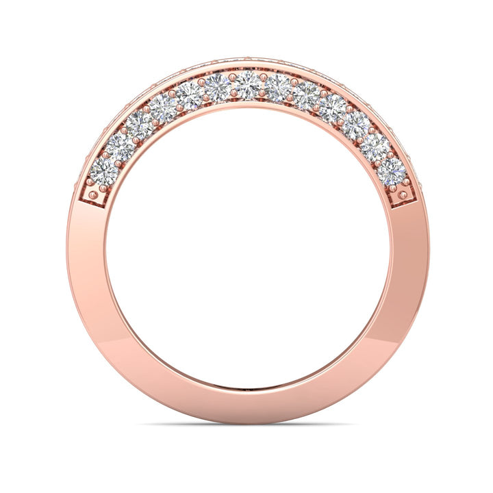 18K Gold Pink Micropave Wedding Band from the Micropave collection - 5159FFCUWB_18KP
