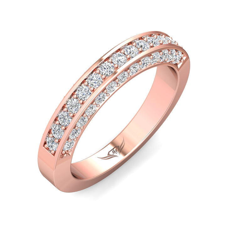 18K Gold Pink Micropave Wedding Band from the Micropave collection - 5159FFCUWB_18KP