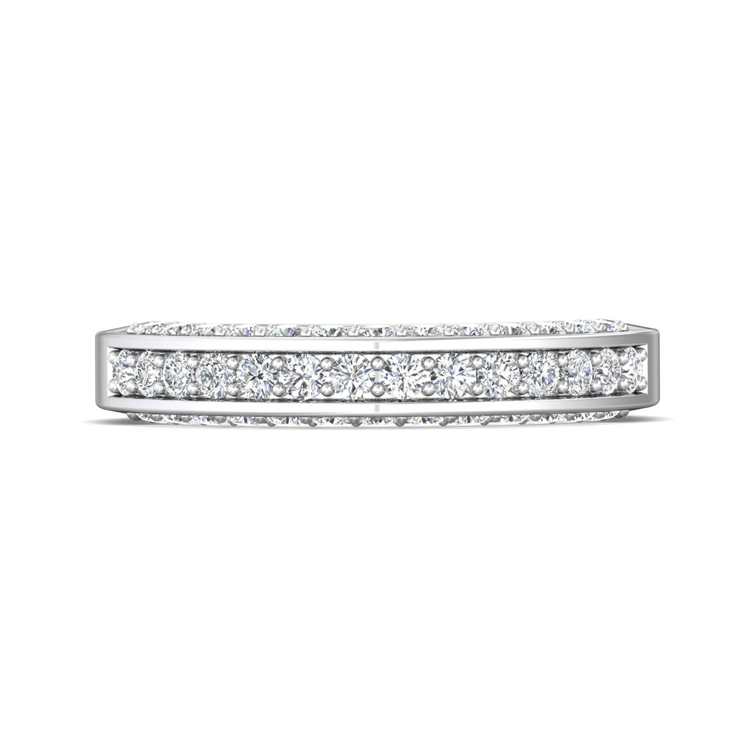 18K Gold White Micropave Wedding Band from the Micropave collection - 5159FFCUWB_18KW