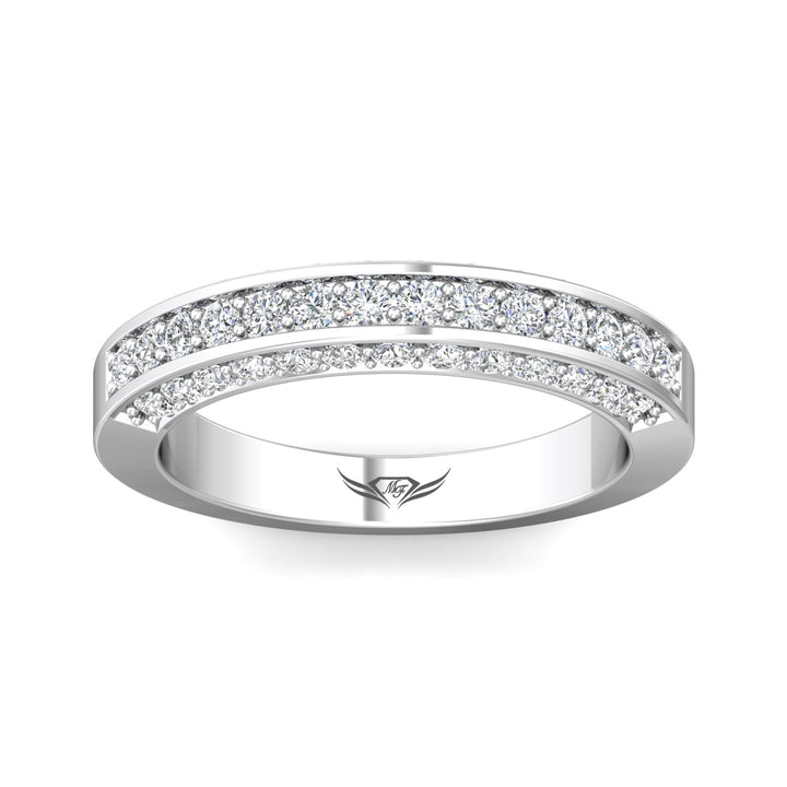 18K Gold White Micropave Wedding Band from the Micropave collection - 5159FFCUWB_18KW