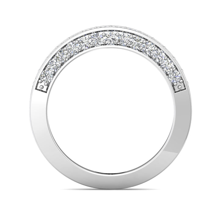 14K Gold White Micropave Wedding Band from the Micropave collection - 5159FFCUWB_14KW
