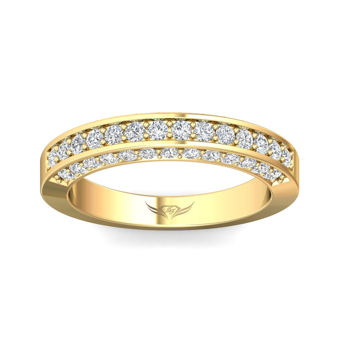 18K Gold Yellow Micropave Wedding Band from the Micropave collection - 5159FFCUWB_18KY