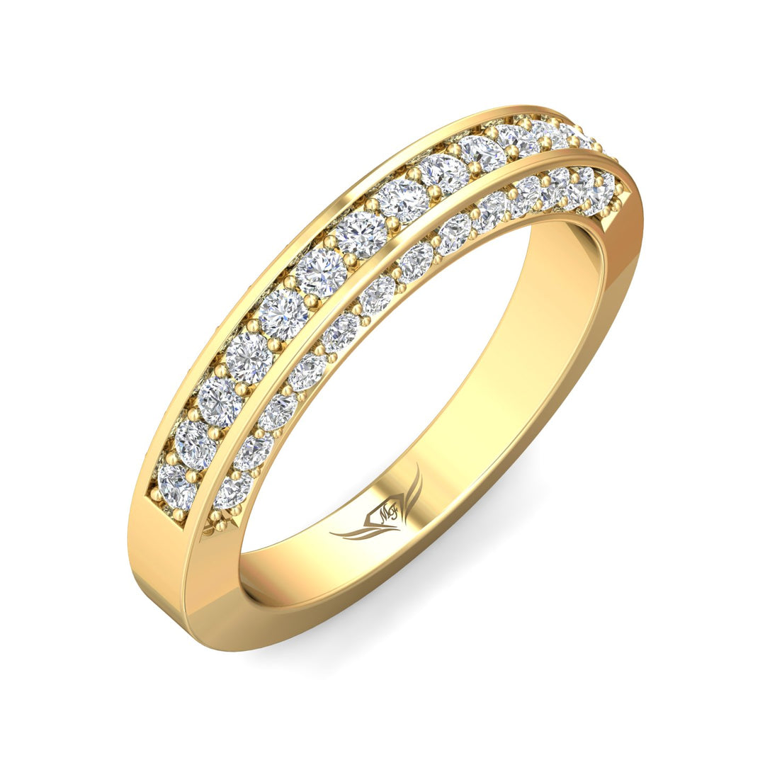18K Gold Yellow Micropave Wedding Band from the Micropave collection - 5159FFCUWB_18KY