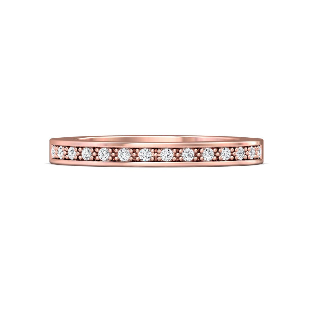 14K Gold Pink Micropave Wedding Band from the Micropave collection - 5190WB_14KP