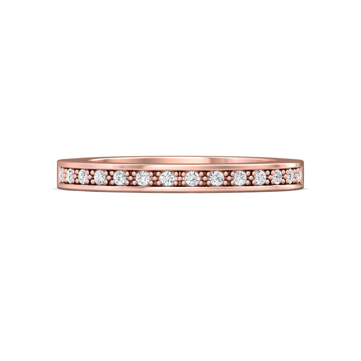 18K Gold Pink Micropave Wedding Band from the Micropave collection - 5190WB_18KP