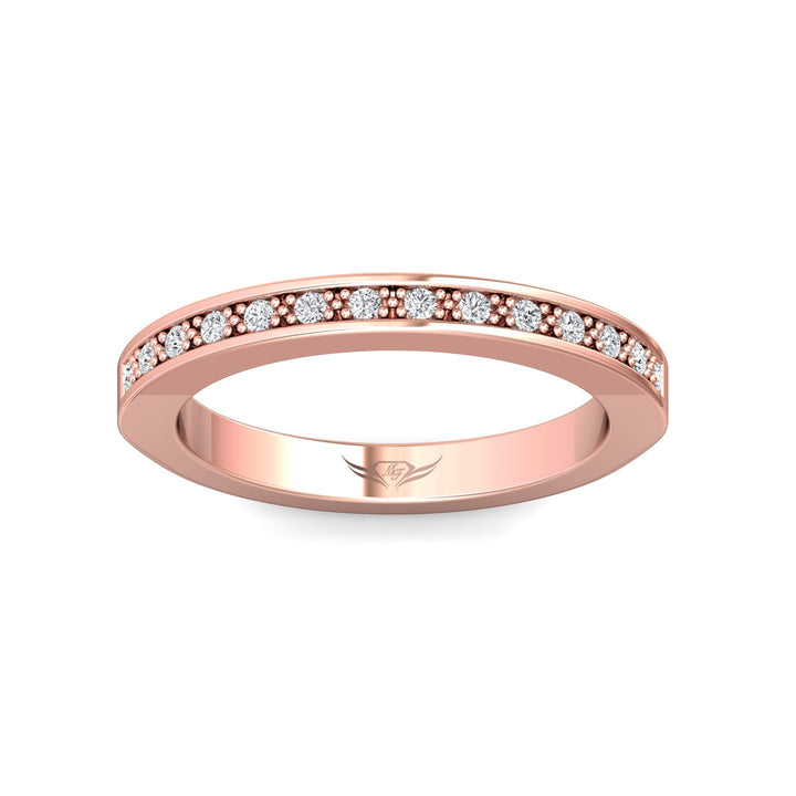 14K Gold Pink Micropave Wedding Band from the Micropave collection - 5190WB_14KP