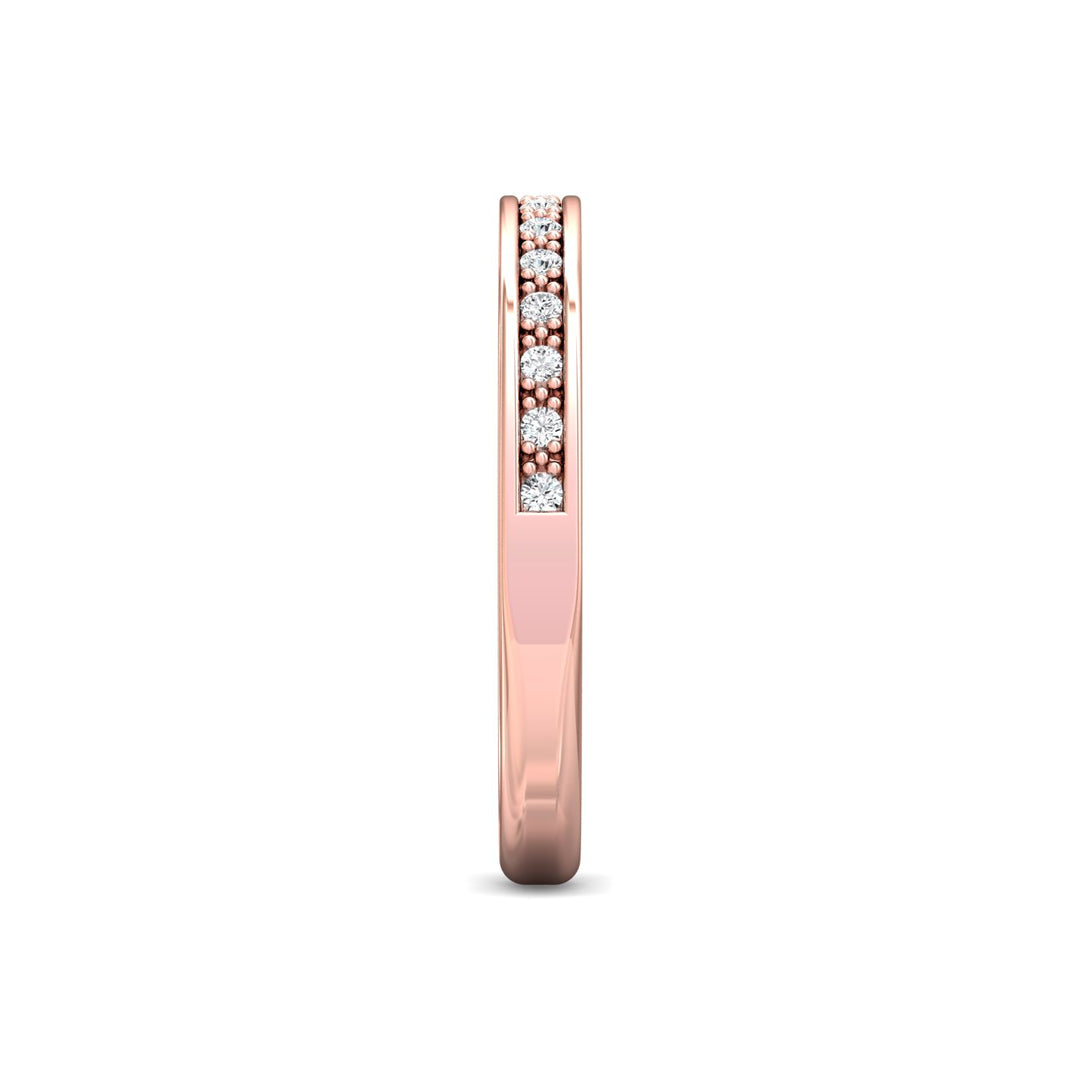 18K Gold Pink Micropave Wedding Band from the Micropave collection - 5190WB_18KP