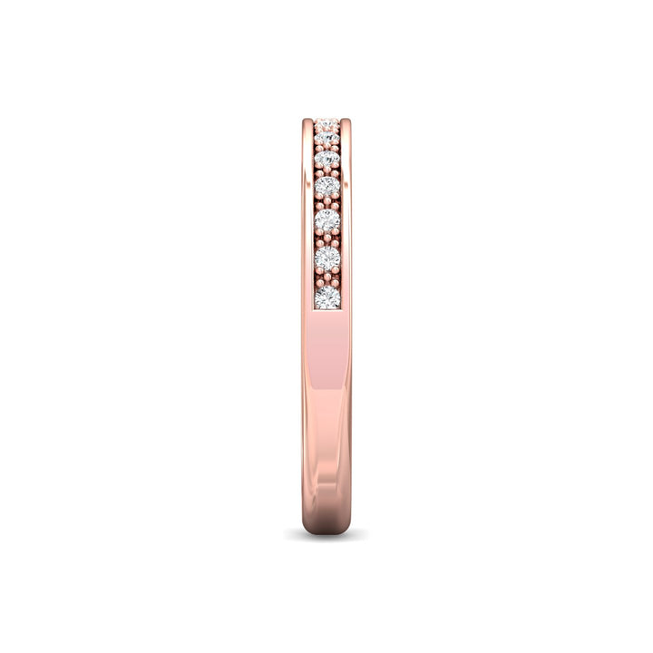 18K Gold Pink Micropave Wedding Band from the Micropave collection - 5190WB_18KP