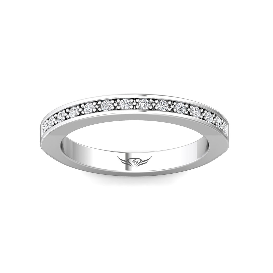14K Gold White Micropave Wedding Band from the Micropave collection - 5190WB_14KW