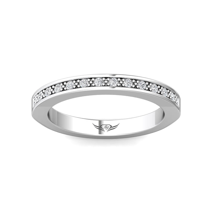 14K Gold White Micropave Wedding Band from the Micropave collection - 5190WB_14KW
