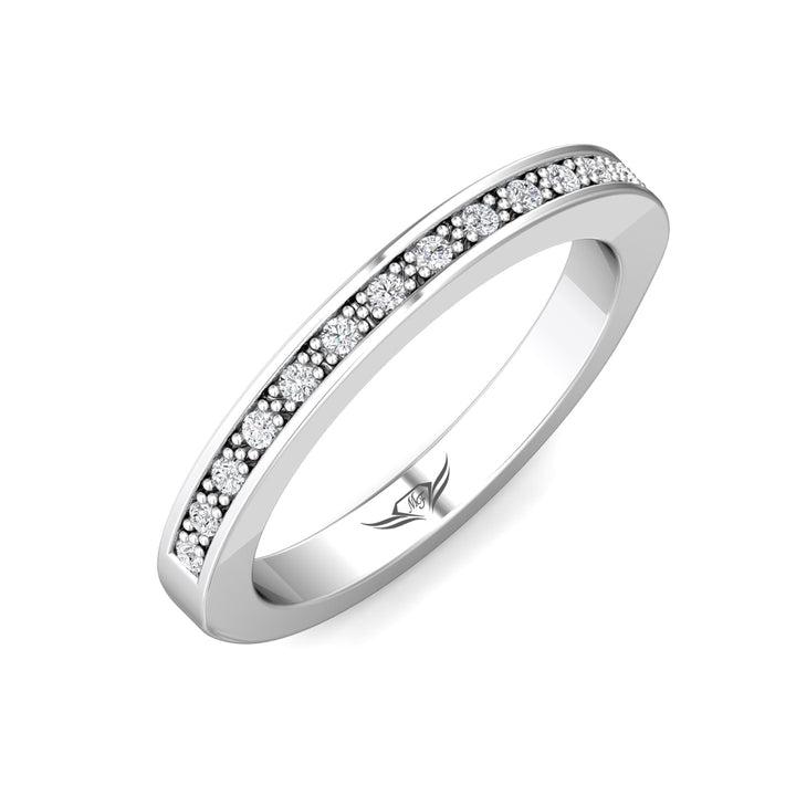 14K Gold White Micropave Wedding Band from the Micropave collection - 5190WB_14KW