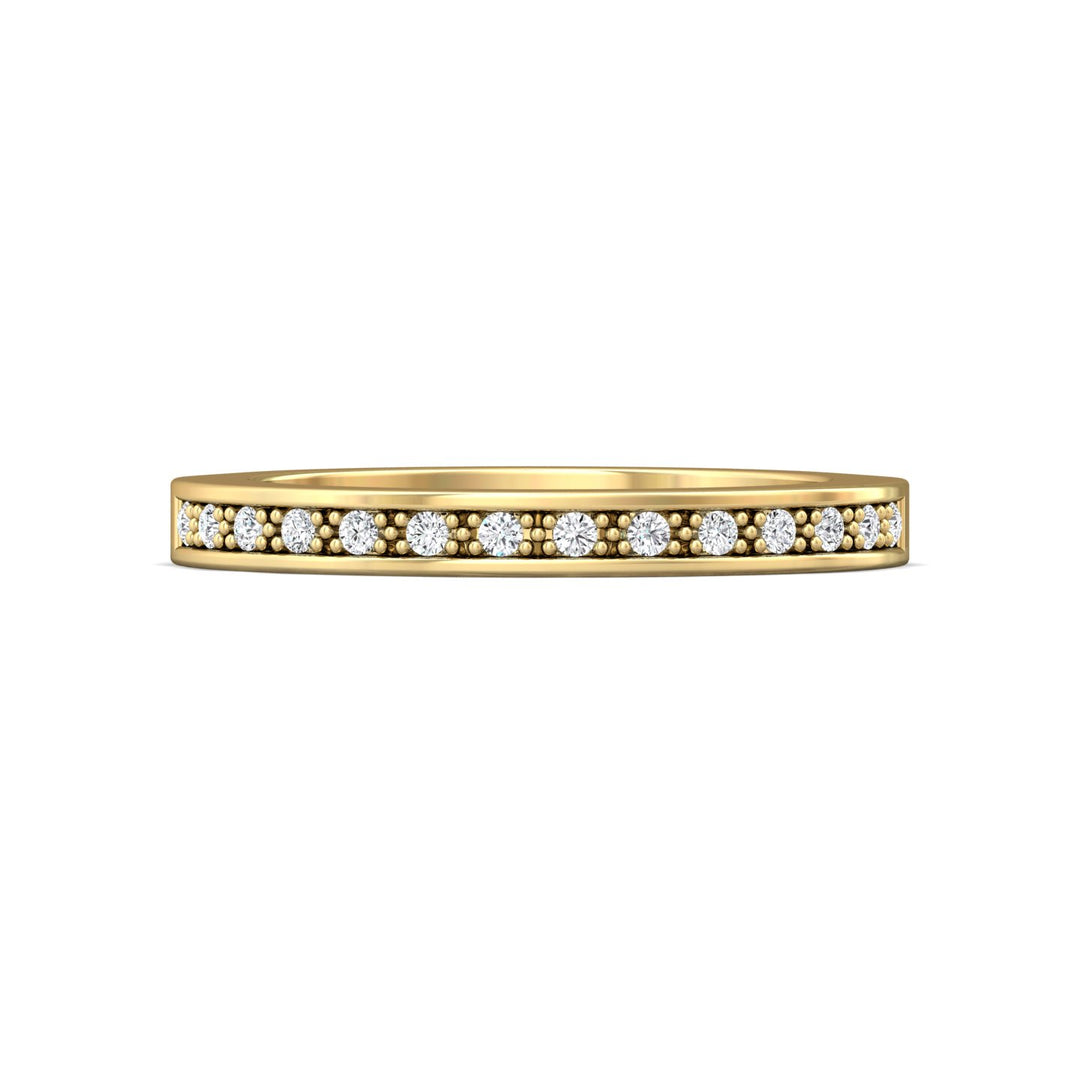 14K Gold Yellow Micropave Wedding Band from the Micropave collection - 5190WB_14KY