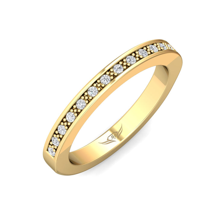 14K Gold Yellow Micropave Wedding Band from the Micropave collection - 5190WB_14KY