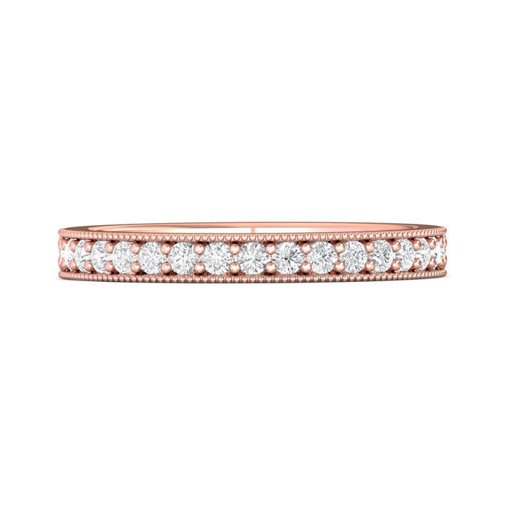 14K Gold Pink Micropave Wedding Band from the Micropave collection - 5204WB_14KP