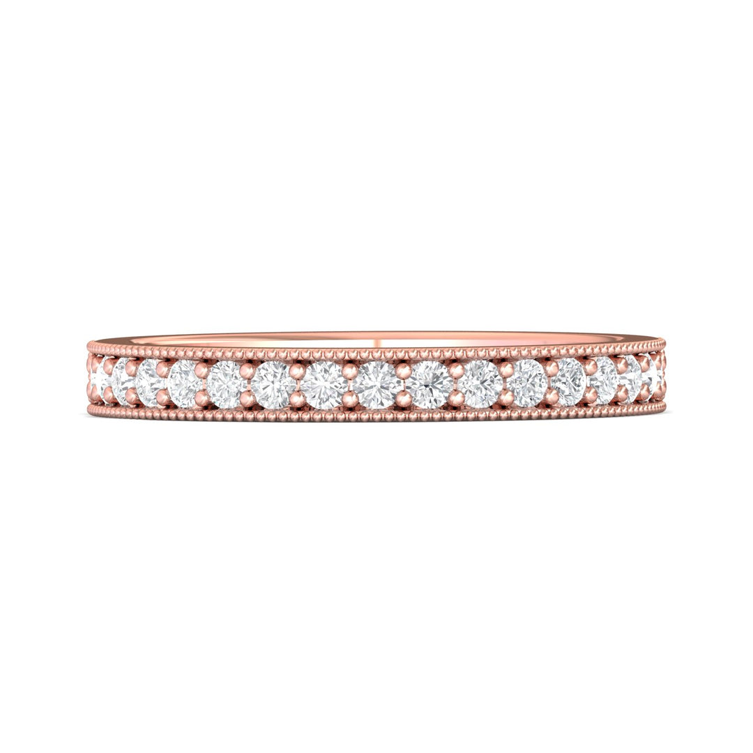 14K Gold Pink Micropave Wedding Band from the Micropave collection - 5204WB_14KP