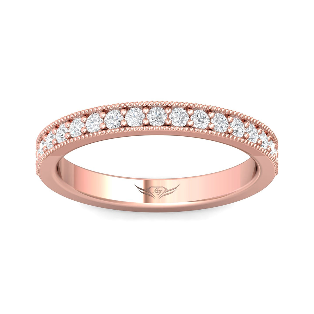 18K Gold Pink Micropave Wedding Band from the Micropave collection - 5204WB_18KP