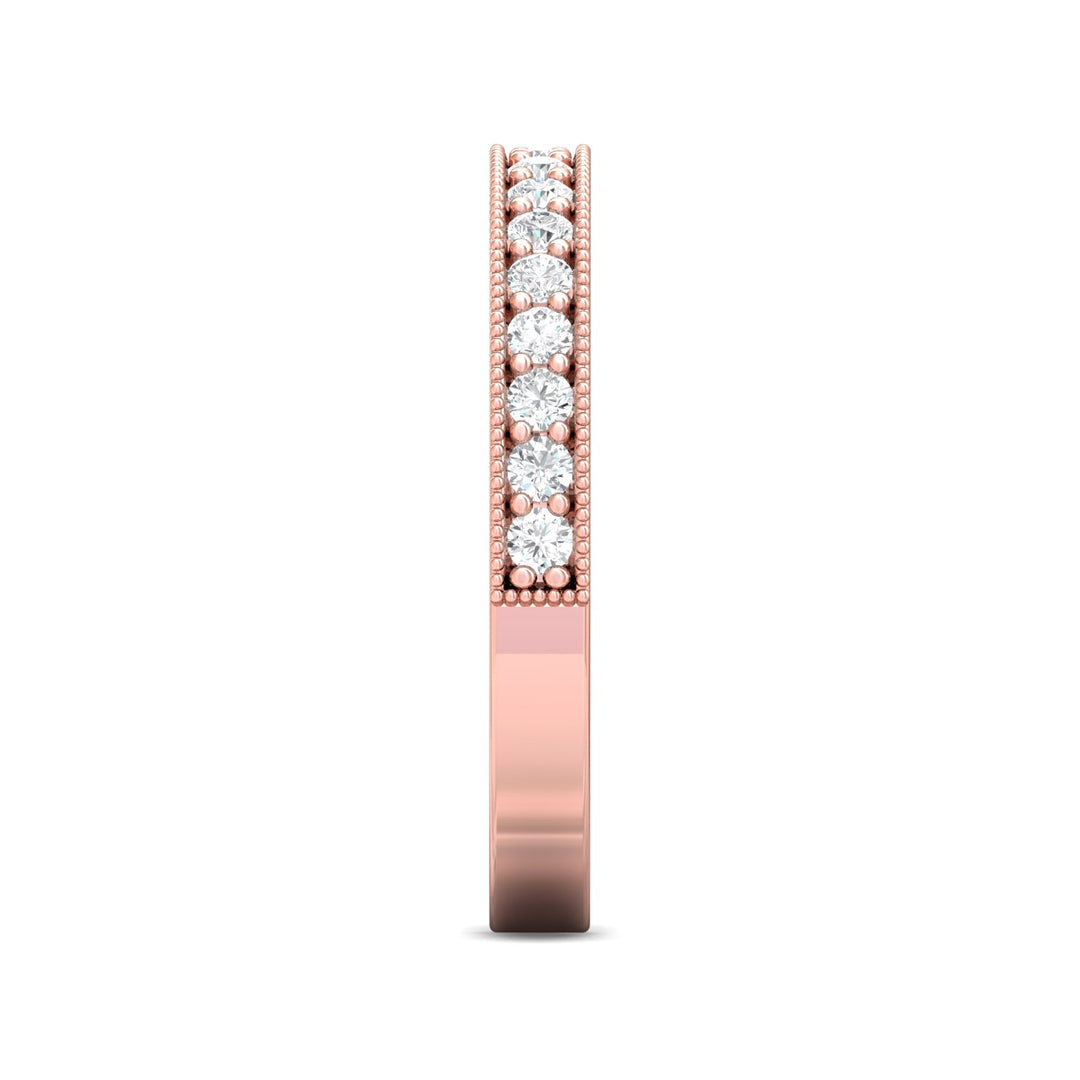 18K Gold Pink Micropave Wedding Band from the Micropave collection - 5204WB_18KP