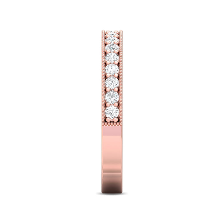 18K Gold Pink Micropave Wedding Band from the Micropave collection - 5204WB_18KP