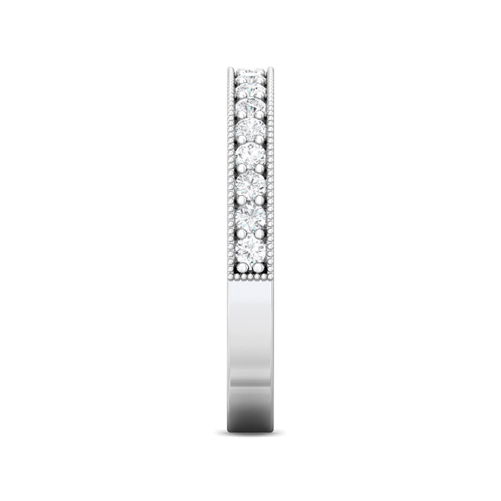 14K Gold White Micropave Wedding Band from the Micropave collection - 5204WB_14KW