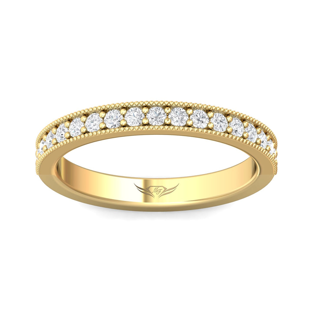 18K Gold Yellow Micropave Wedding Band from the Micropave collection - 5204WB_18KY