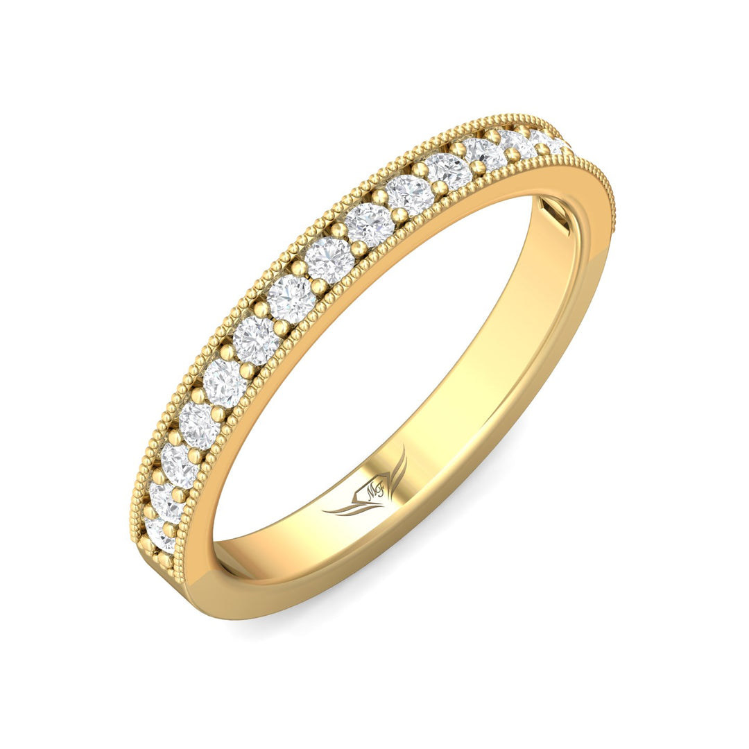 18K Gold Yellow Micropave Wedding Band from the Micropave collection - 5204WB_18KY