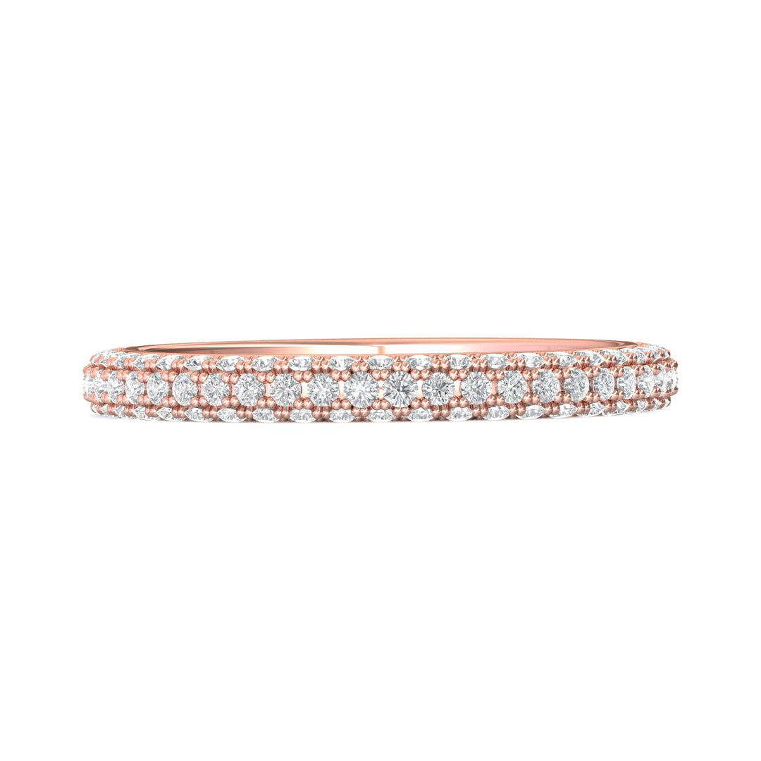 14K Gold Pink Micropave Wedding Band from the Micropave collection - 5211SCUWB_14KP