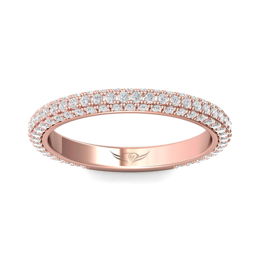 14K Gold Pink Micropave Wedding Band from the Micropave collection - 5211SCUWB_14KP