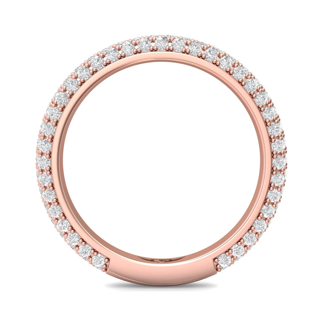14K Gold Pink Micropave Wedding Band from the Micropave collection - 5211SCUWB_14KP