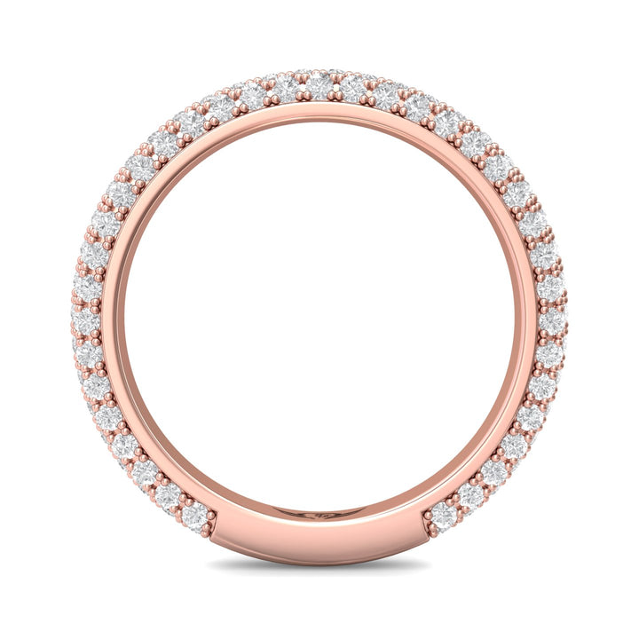 14K Gold Pink Micropave Wedding Band from the Micropave collection - 5211SCUWB_14KP