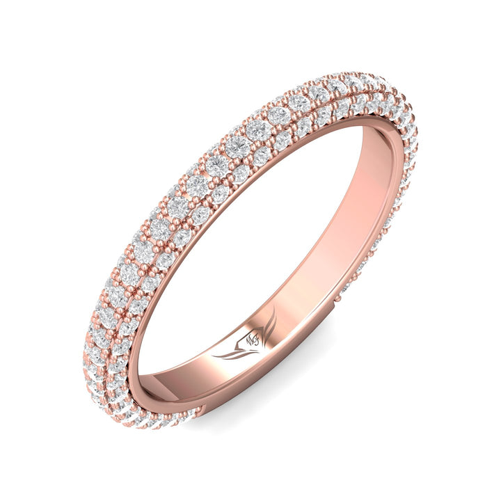 14K Gold Pink Micropave Wedding Band from the Micropave collection - 5211SCUWB_14KP