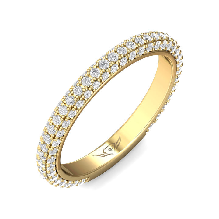 14K Gold Yellow Micropave Wedding Band from the Micropave collection - 5211SCUWB_14KY