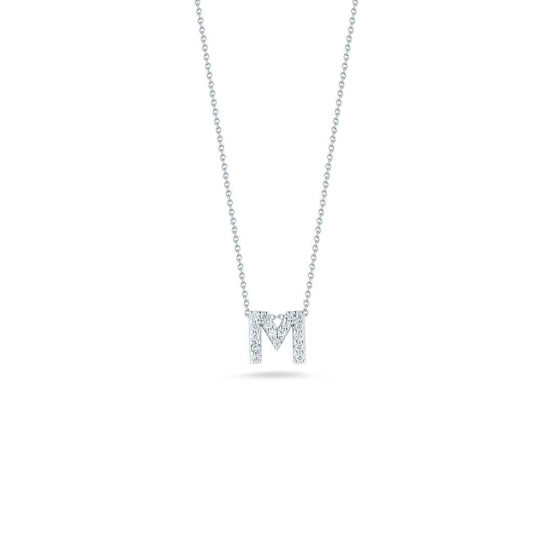 Roberto Coin Love Letter 18K White Gold Pendant - Letter M
