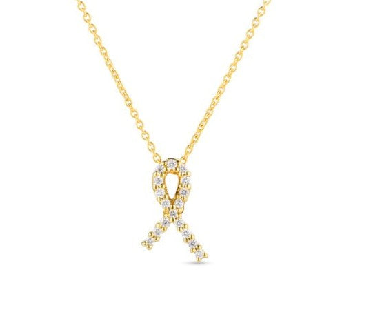 Roberto Coin Tiny Treasures 18K Yellow Gold Pendant - Rco Ribbon of Hope
