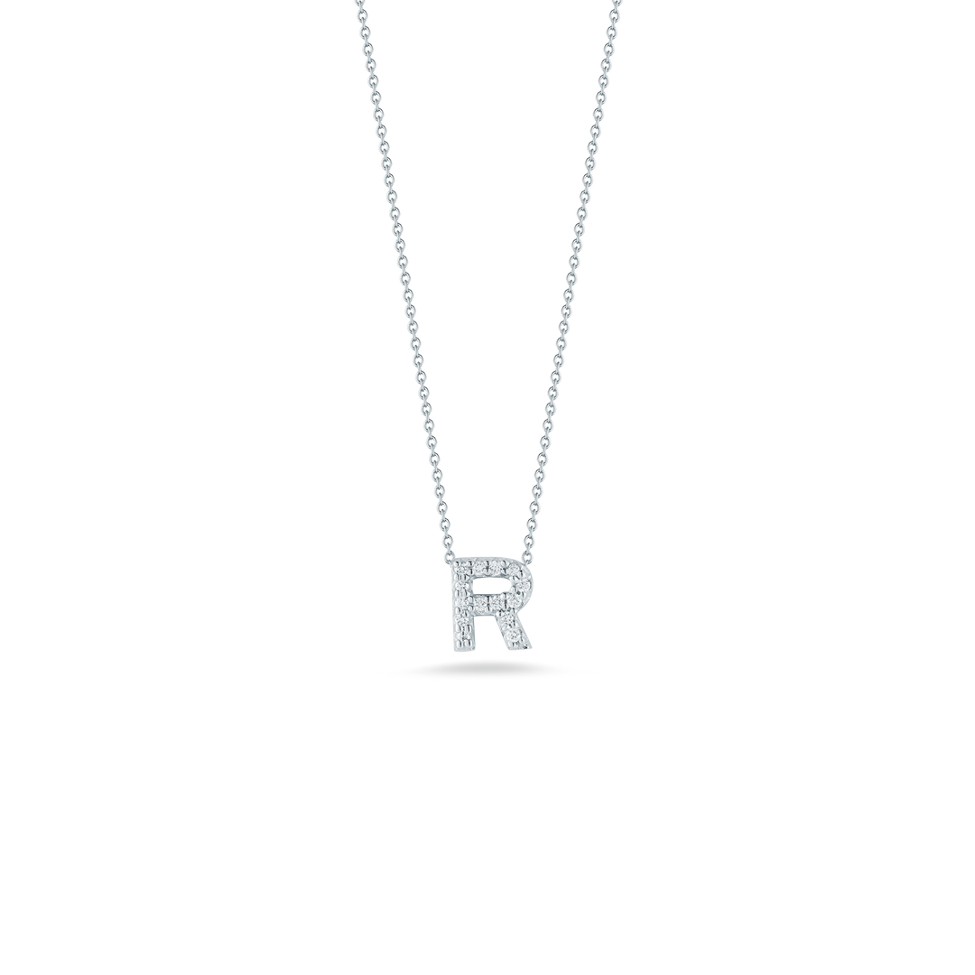 Roberto Coin Love Letter 18K White Gold Pendant - Letter R