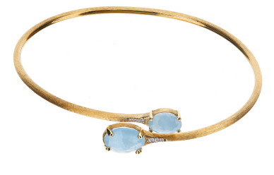 Nanis 18K Yellow Gold Dancing in the Rain Color 0.04 ctw Diamond Bangle Bracelet