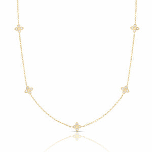 Roberto Coin 18 Karat Yellow Gold Love By The Inch 19" 5 Station Necklace, Dias=.22tw