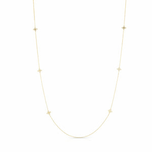 Roberto Coin 18 Karat Yellow Gold Love By The Inch 36" 10 Station Necklace, Dias=.49tw