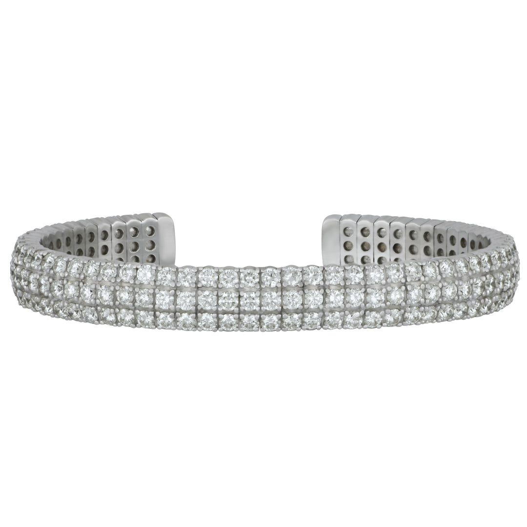 18k White Gold 3 ROW Diamond Bracelet (177 D=11.07TW 8D=.13TW TOT 11.20CT TW)