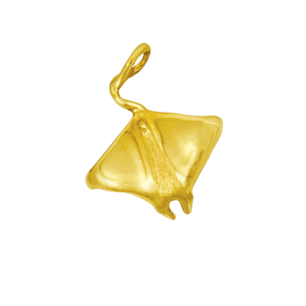 14K Yellow Gold Small Sea Ray Pendant