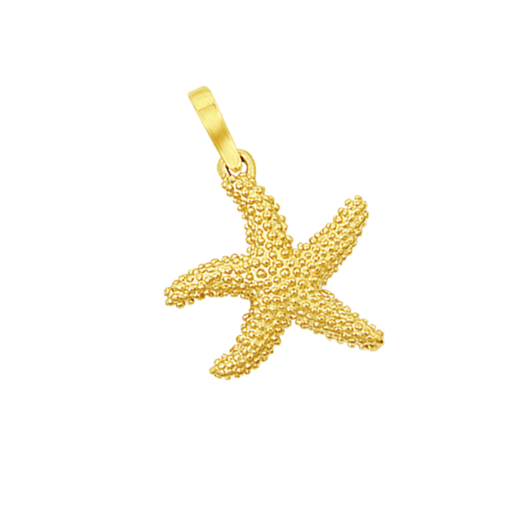 14K Yellow Gold Bumpy Starfish Pendant