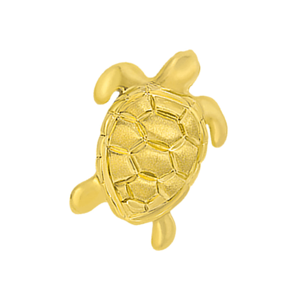14K Yellow Gold Large Turtle Pendant