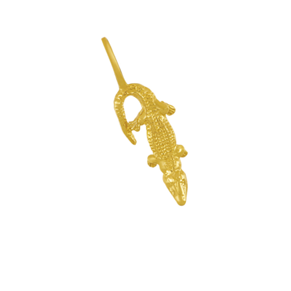 14K Yellow Gold Alligator Pendant