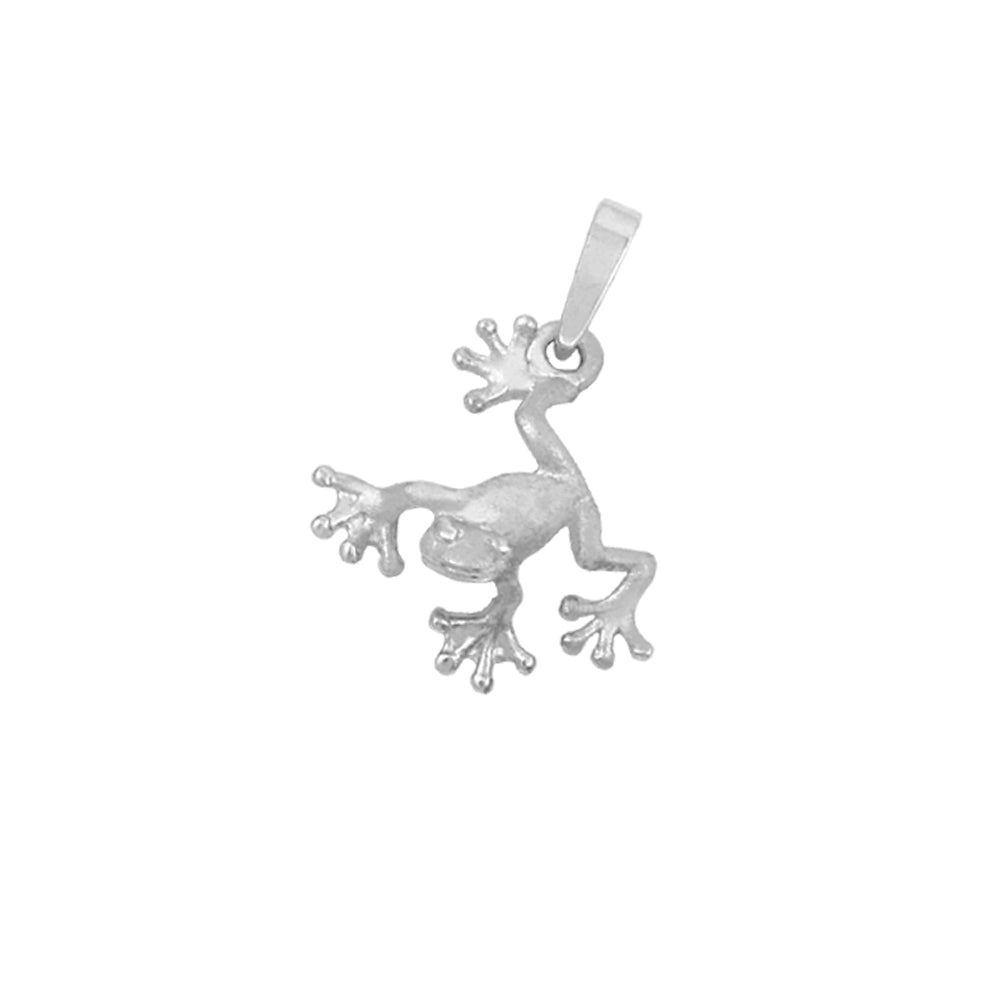 Sterling Silver Small Leaf Frog Pendant