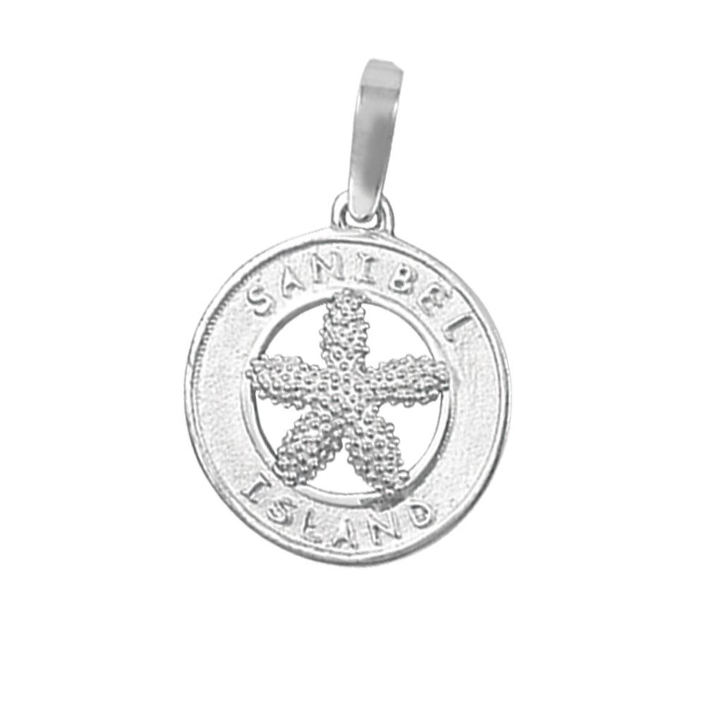 Sterling Silver Sanibel Disc with Starfish Pendant