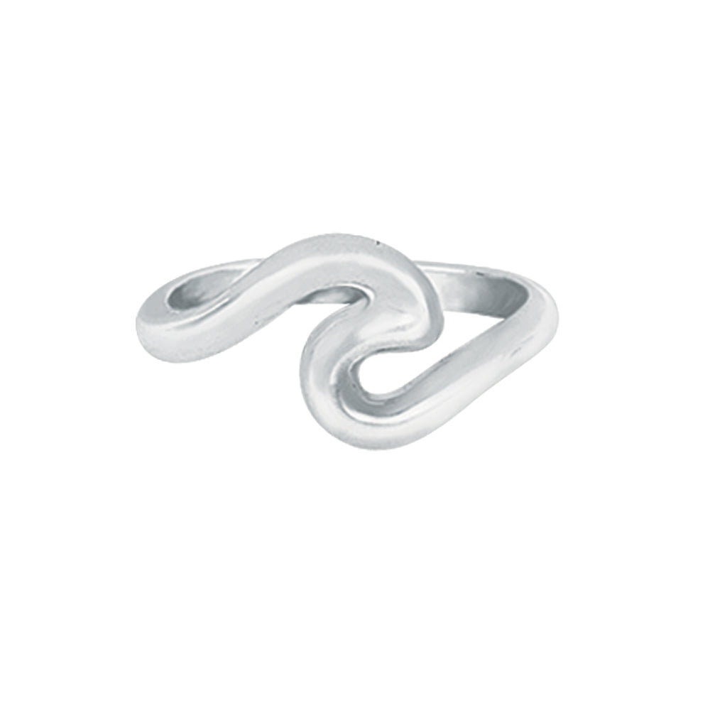 Sterling Silver Single Wave Ring, Size 6.5