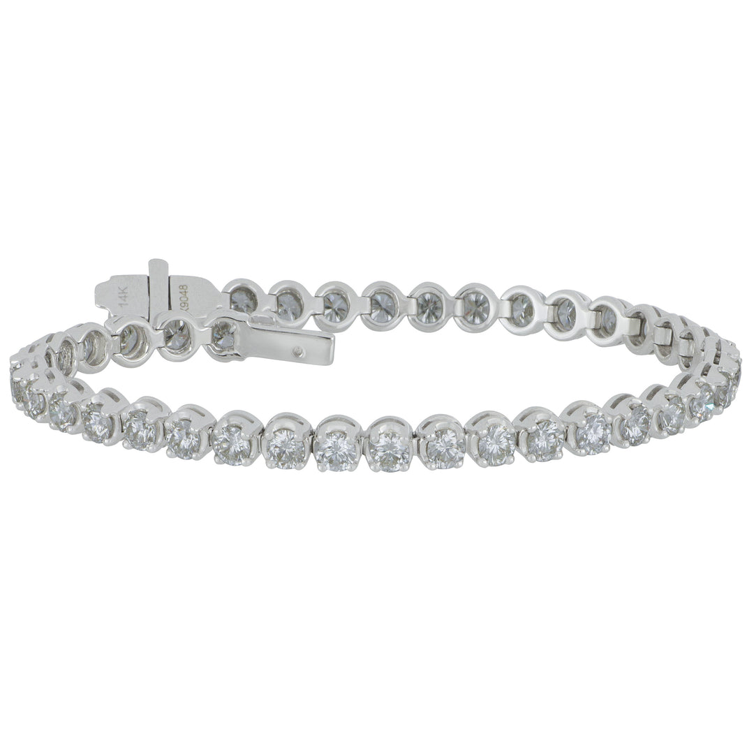 14k White Gold LINE 4-PRONG 40D=5.40TW GH/VS-SI BR 7" length