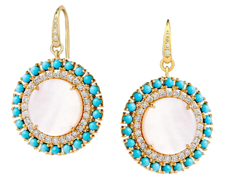 Syna 18K Yellow Gold Mogul Mother-of-Pearl 0.70 ctw Diamond Drop Earrings