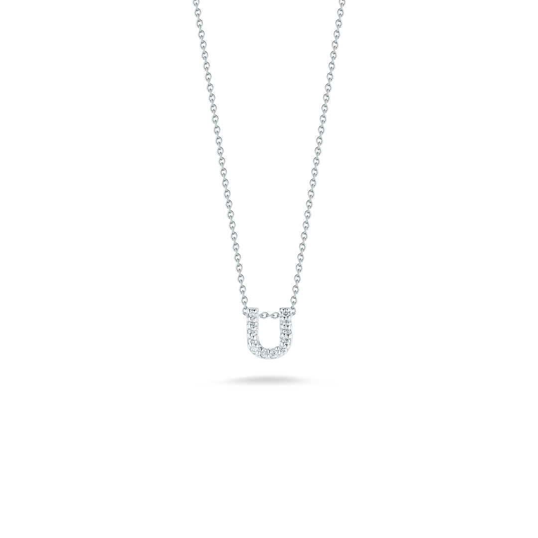Roberto Coin Love Letter 18K White Gold Piece - Letter U